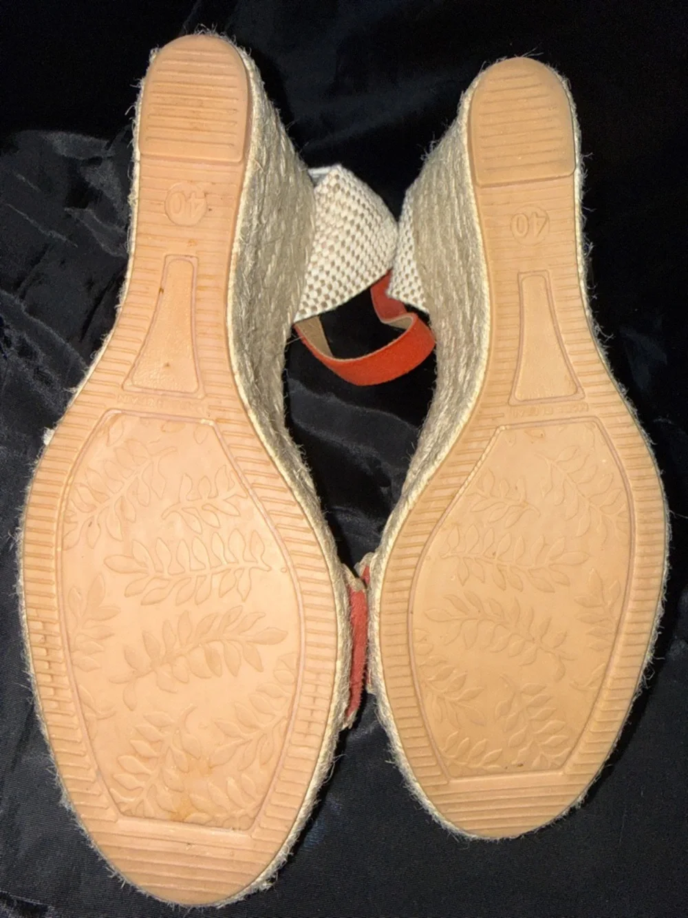 Paseart size 40 cinnamon suede open toe espadrille 3” wedge heel, EUC, Spain US9